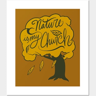 Nature Is My Church Falling Leaves Posters and Art